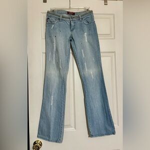 Tyte Jeans Light Blue Distressed Flare Jeans